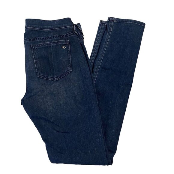 Rag & Bone Women’s Size 27 Distressed Skinny Jeans Denim Dark Blue Wash - Picture 2 of 10